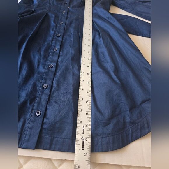 Intermix Fleur Tie-waist Shirt Mini Dress In Blue Size 6 - Picture 11 of 13